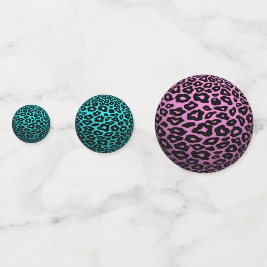 3D Multicolor Leopard Balls Confetti (Achterkanten)