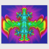 ~ 3D Multicolored Glansy Fractal ~ Kerstmis Cadeaupapier (Vlak)