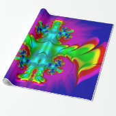 ~ 3D Multicolored Glansy Fractal ~ Kerstmis Cadeaupapier (Uitgerold)