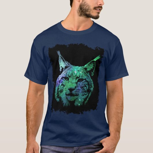 3D mystical Galaxy Lynx kleurrijke Fantasy Wild Ca T-shirt (Voorkant)