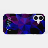 3D naar 2D geometrische cilinder iPhone 16 hoesje (Achterkant horizontaal)