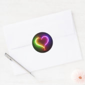 3D Neon Heart Ronde Sticker (Envelop)