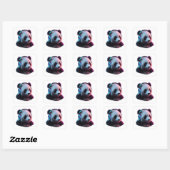 3D Neon Panda met Koptelefoon Gaming Sticker Kunst (Vel)