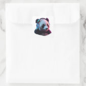 3D Neon Panda met Koptelefoon Gaming Sticker Kunst (Tas)