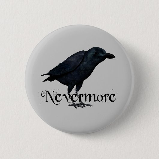 3D Nevermore Raven Ronde Button 5,7 Cm (Voorkant)