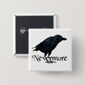 3D Nevermore Raven Vierkante Button 5,1 Cm (Voorkant /achterkant)