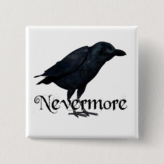 3D Nevermore Raven Vierkante Button 5,1 Cm (Voorkant)