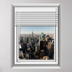 3D New York City Fake Window Uitzicht Poster