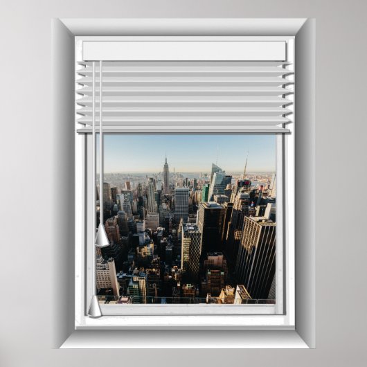 3D New York City Fake Window Uitzicht Poster (Voorkant)