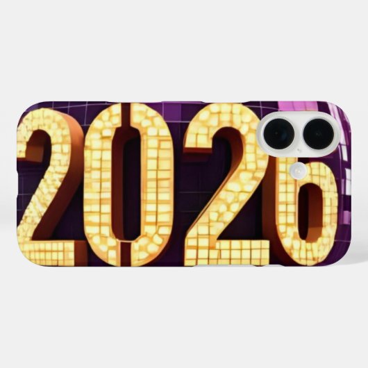  3D Number Design for New Year 2026 Case-Mate iPhone Case (Achterkant (horizontaal))
