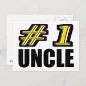 3D nummer één oom Briefkaart (Voorkant / Achterkant)