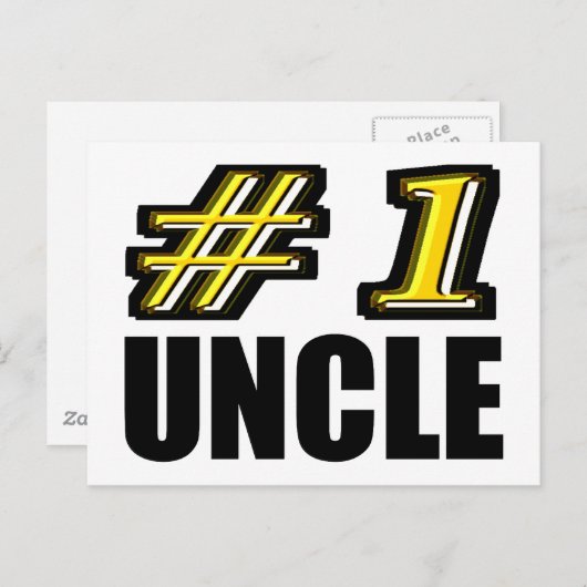 3D nummer één oom Briefkaart (Voorkant / Achterkant)