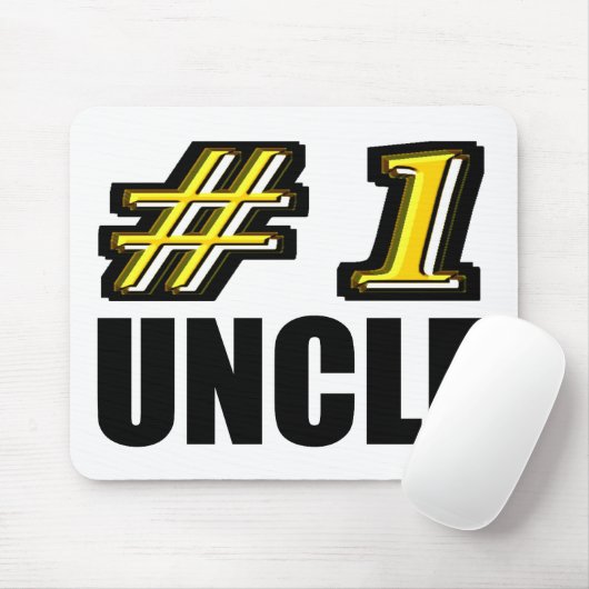 3D nummer één oom Muismat (Met muis)