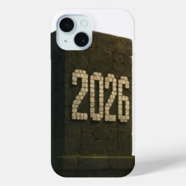 3D nummerontwerp voor Nieuwjaar 2026 iPhone 15 Case