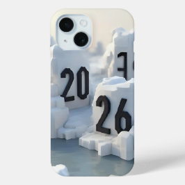 3D-nummerontwerp voor Nieuwjaar 2026 iPhone 15 Case