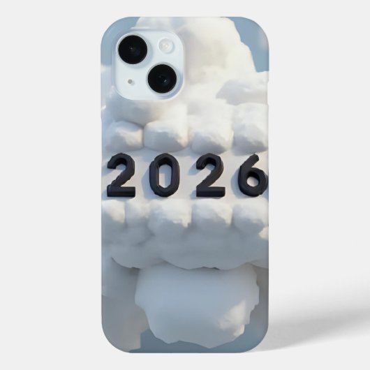 3D nummerontwerp voor Nieuwjaar 2026 Case-Mate iPhone Case (Achterkant)