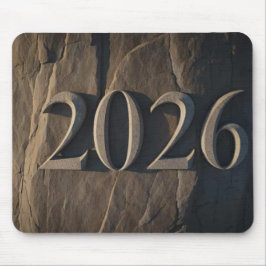 3D-nummerontwerp voor Nieuwjaar 2026 Muismat