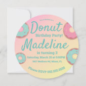 3D Ombre Blauwgroen en Roze Donut Sprinkle Kaart (Achterkant)