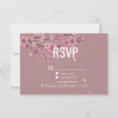 3D Ombre Petals Cherry Blossom Botany RSVP Kaart (Voorkant)
