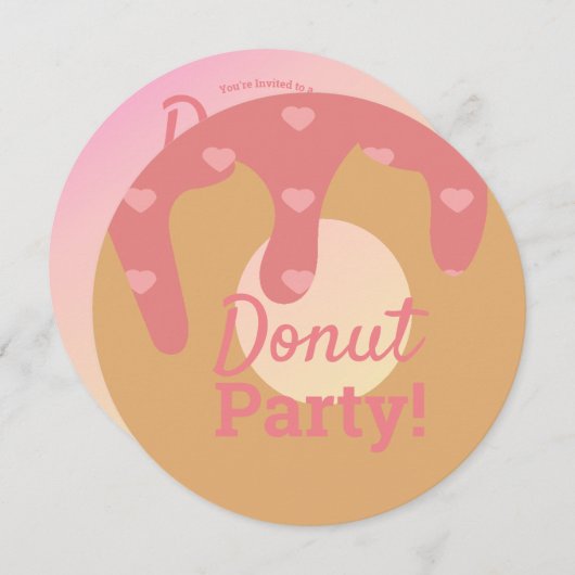3D Ombre Pink Heart Donut Sprinkle Mix Round Kaart (Voorkant / Achterkant)