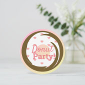 3D Ombre Pink Heart Donut Sprinkle Swirl Round Kaart (Staand voorkant)