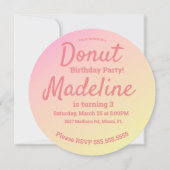 3D Ombre Pink Heart Donut Sprinkle Swirl Round Kaart (Achterkant)