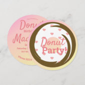 3D Ombre Pink Heart Donut Sprinkle Swirl Round Kaart (Voorkant / Achterkant)