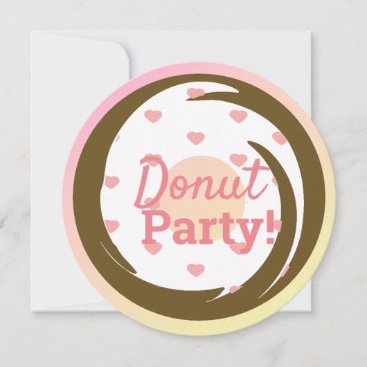 3D Ombre Pink Heart Donut Sprinkle Swirl Round Kaart (Voorkant)