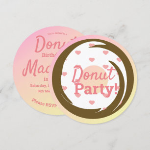 3D Ombre Roze Hart Donut Strooiwissel Rond Kaart