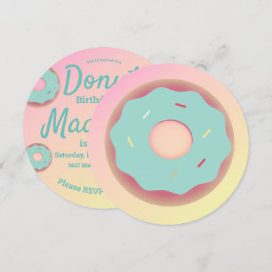 3D Ombre Turquoise en Roze Donut Strooimix Rond Kaart