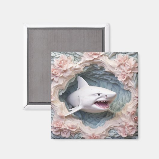 3D onderwater witte haai Magneet (Voorkant / Achterkant)