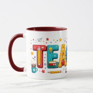 3D Onderwijs Typography Kunstmok – Waarderingsgesc Mok