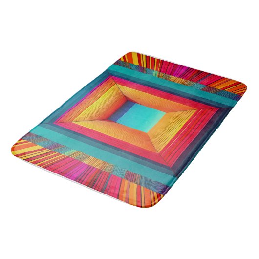 3D Oneindige Geometrische Neon Badmat (Gekanteld)