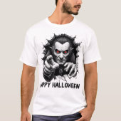 3D ontwerp Dracula Vampire Happy Halloween T-shirt (Voorkant)