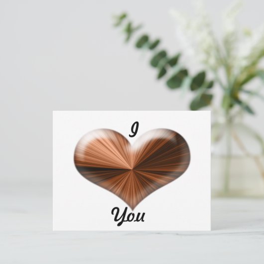 3D-ontwerp voor het hart Briefkaart (Staand voorkant)