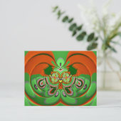 ~ 3D-ontwerppatroon ~ Kerstkleuren~ Briefkaart (Staand voorkant)