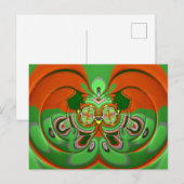~ 3D-ontwerppatroon ~ Kerstkleuren~ Briefkaart (Voorkant / Achterkant)