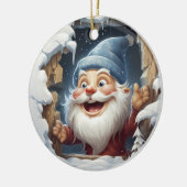 3D Op maat gemaakte blije Kerstman Keramisch Ornament (Links)