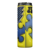 3d opgeblazen autisme mam - puzzel tuimelaar thermosbeker (Achterkant)