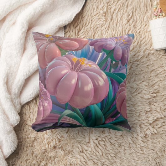 3D Opgeblazen Bloem Sierkussen (Deken)