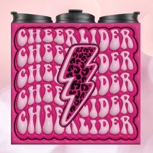 3d Opgeblazen CHEERLEADER - Leopard Pink Tumbler Thermosbeker