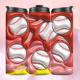 3D Opgeblazen Effect Baseball Tumbler Thermosbeker