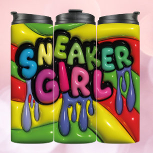 3D-opgeblazen-effect druppelende SNEAKER GIRL-tumb Thermosbeker