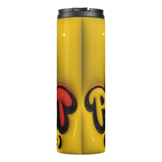 3D Opgeblazen Effect PERIODT! Omarm Afro-Amerikaan Thermosbeker (Achterkant)