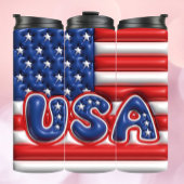 3D Opgeblazen Effect Tumbler - USA vlag Thermosbeker