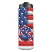 3D Opgeblazen Effect Tumbler - USA vlag Thermosbeker (Voorkant)