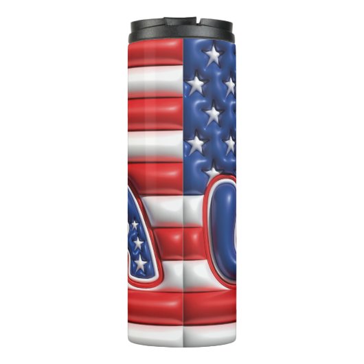 3D Opgeblazen Effect Tumbler - USA vlag Thermosbeker (Achterkant)