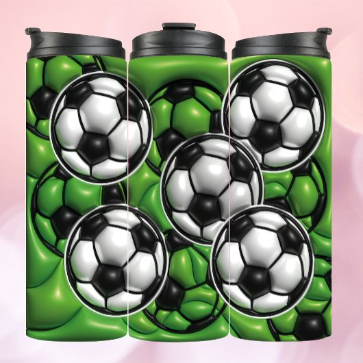 3D Opgeblazen Effect Voetbal Fan Thermische T Thermosbeker