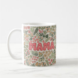 3D opgeblazen groen roze Boho Mama Koffiemok