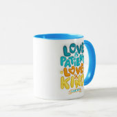 3D opgeblazen liefde is geduldig, liefde is vriend Mok (Voorkant rechts)